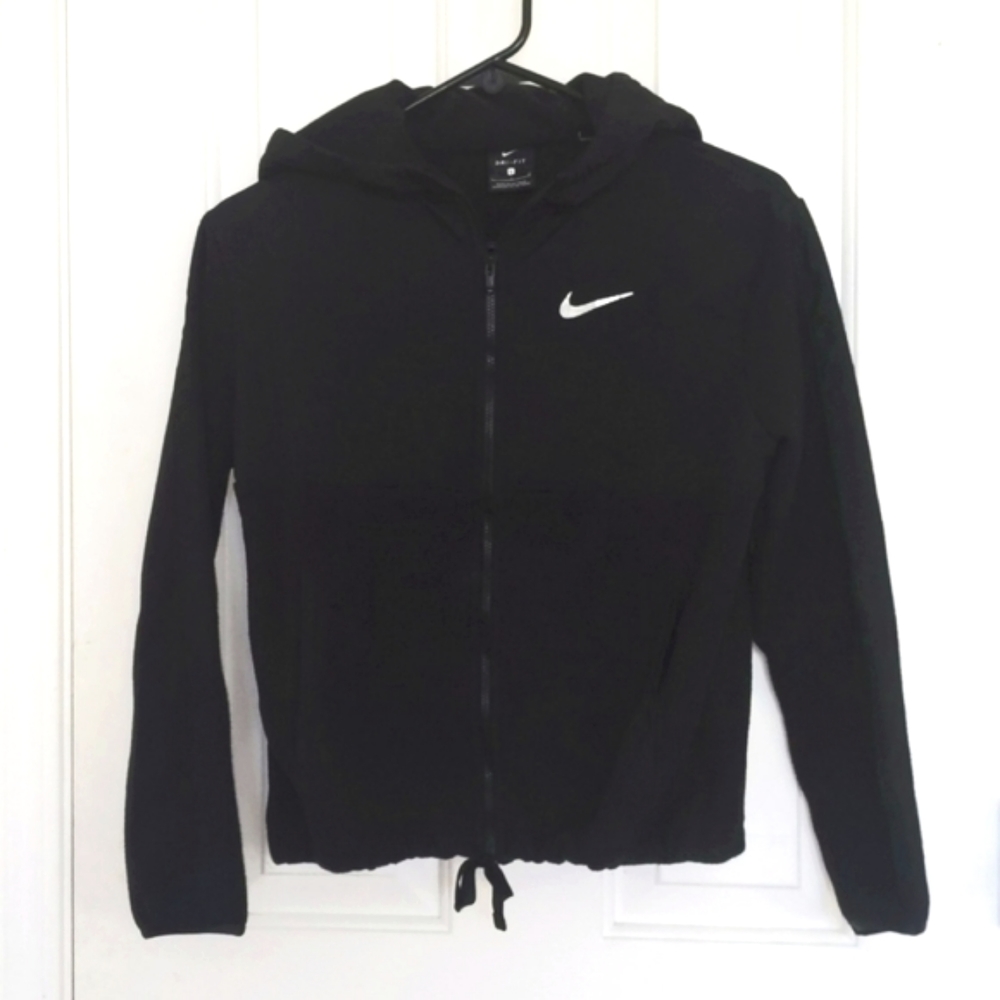 NIKE Girls Black Fleece Full Zip Hoodie
